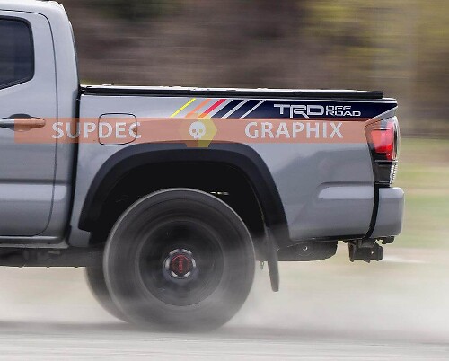  TRD 4x4 Off Road Rear Side Stripes Vinyl Decals for Toyota Tacoma Tundra