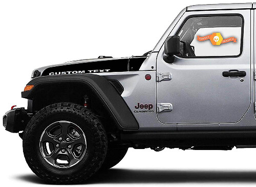 Custom Text Hood Spear Vinyl Decal Pair for Jeep Wrangler and Gladiator