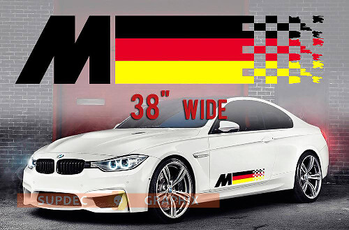 M German Flag Style Side Door Vinyl Decal Sticker for BMW M2
