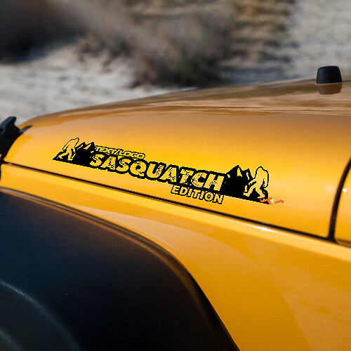 Sasquatch Mountains Custom Text Bonnet Stickers Decals for Jeep Wrangler JL JK TJ YJ