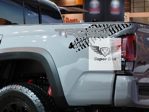 TRD Off Road With Tire tracks side 4x4 off road PRO Sport 3 colors Vinyl Stickers Decal
