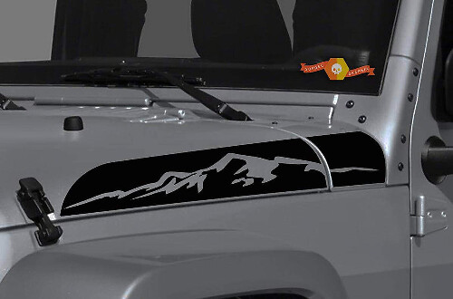 Mountain Range Hood Vinyl Decal Set for Jeep Wrangler & Gladiator