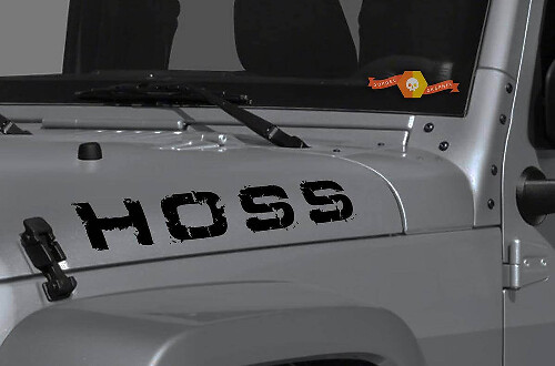 HOSS Distressed Hood Vinyl Decal Set for Jeep Wrangler & Gladiator