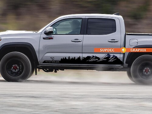 Mountains Trees and Trout Side Vinyl Decal Sticker for Toyota Tacoma