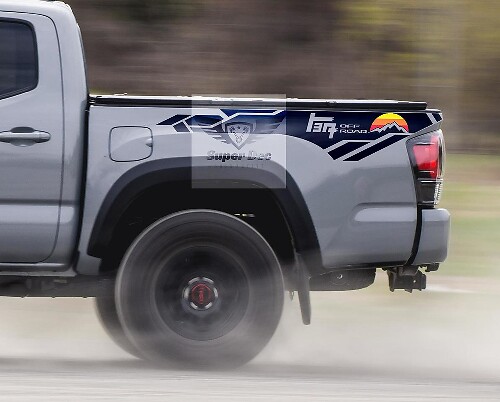 TRD TEQ Vintage Style Bedside Vinyl Decal Sticker for Toyota Tacoma 2013-2020