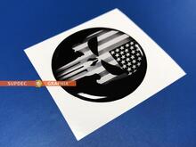 USA Punisher Fuel Door Insert emblem domed Sticker Decal for Dodge Challenger
 2