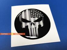 USA Punisher Fuel Door Insert emblem domed Sticker Decal for Dodge Challenger
 3