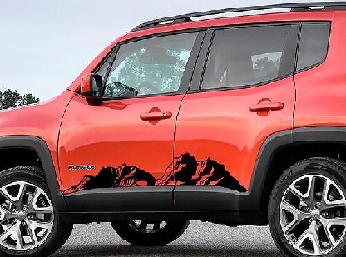 Jeep Renegade New Decals for Rocker panel Mountains Vinyl Sticker
