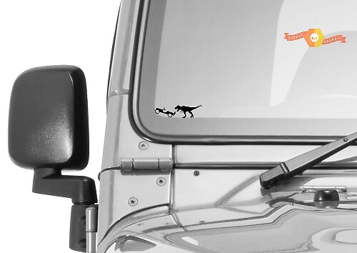 T-Rex Dinosaur Windscreen Easter Egg Vinyl Decal for Jeep Wrangler