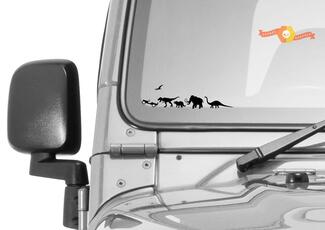 Jurassic World Dinosaur Windshield Jeep Corner Chaser Decal
