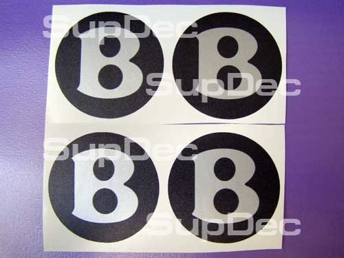 bentley black silver 4 center cap decals logo B