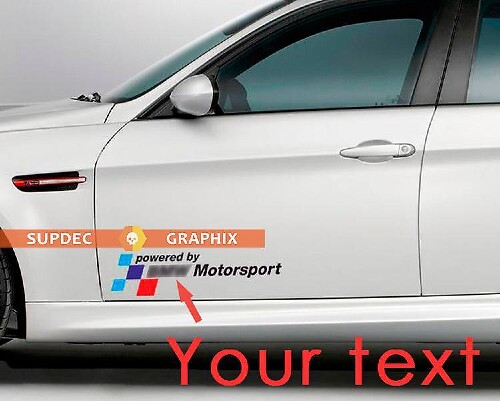 2 powered by Text Motorsport vinyl stickers decals for bmw M3 M5 M6 e36 e46 e92 e60 f10 f15 f16 f30 g05 g20
