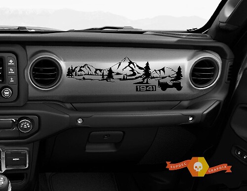 1941 Willys Mountain Forest Dashboard Vinyl Decal for Jeep Gladiator JT