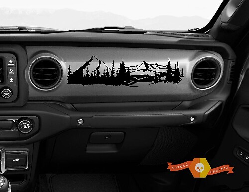 Mountain Forest Dashboard Vinyl Decal for Jeep Gladiator JT