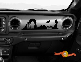 Jeep JT Rubicon Gladiator Dashboard Moab Desert Willys with Scene Vinyl Decal
