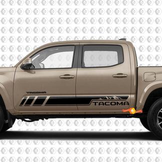 Pair Mountains Stripes for Tacoma Side Rocker Panel Vinyl Stickers Decal fit to Toyota Tacoma TRD Off Road Pro Sport
