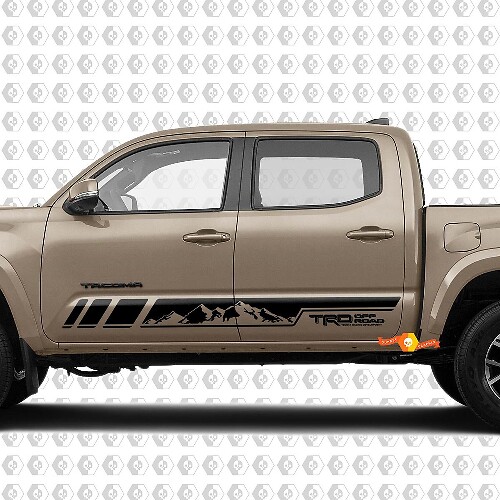 Mountains Style Stripes Side Rocker Panel Vinyl Stickers Decal For Toyota Tacoma