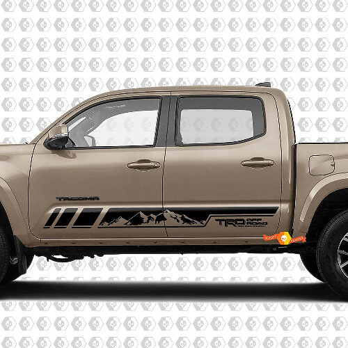 TRD Off Road Style Mountain Stripe Side Vinyl Decal for Toyota Tacoma