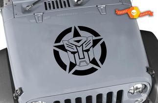 Jeep Wrangler Transformers Autobot Oscar Mike Military Star Vinyl Hood Decal 22