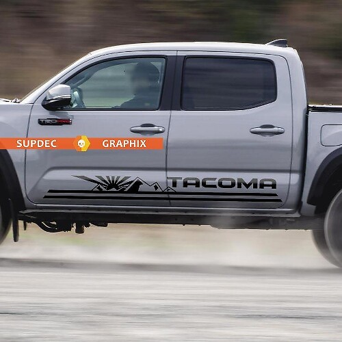 TRD Mountains and JDM rising sun 4x4 Bed Stripes Vinyl Stickers Decal Kit for Toyota Tacoma TRD
