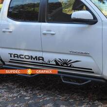Mountains Rising Sun Side Stripe Vinyl Decal Kit for Toyota Tacoma_2
