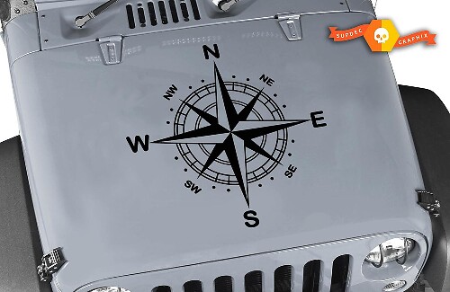 Compass Rose Hood Vinyl Decal for Jeep Wrangler