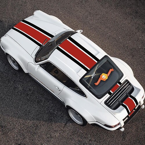 Center Racing Hood Roof Rear Stripes Vinyl Decal Kit for Porsche 911