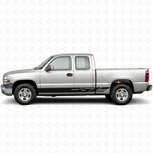 Diagonal Slot Door & Rocker Panel Vinyl Stripes for Chevrolet Silverado 1500 GMT800 1999-2007_2