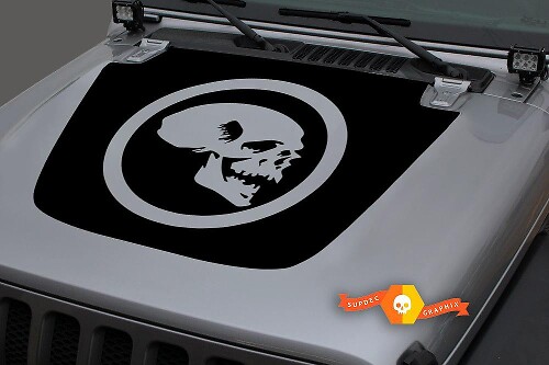 Skull Bonnet Vinyl Decal Sticker Graphic 2 for Jeep Gladiator Wrangler JL JLU JT