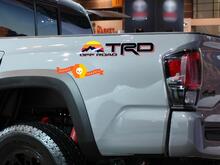 Pair of TRD 4x4 Off road with Mountains Vintage Sunset Old Style Side Vinyl Stickers Decal fit to Tacoma Tundra 4Runner
 2