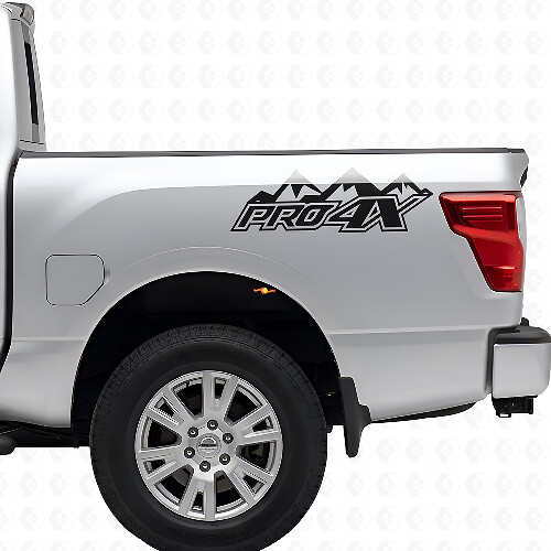 PRO-4X Mountain Bed Side Vinyl Decals Kit for Nissan Titan 2016+