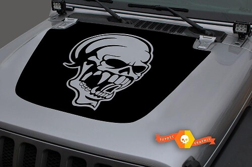 Vampire Skull Blackout Hood Vinyl Decal for Jeep Wrangler and Gladiator 