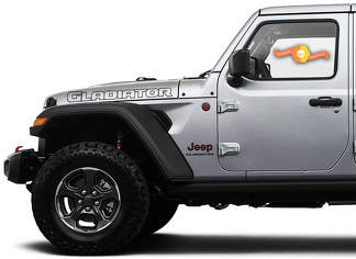2 Jeep Hood Gladiator 2020 JT outline type 2 Vinyl Graphics decals sticker
