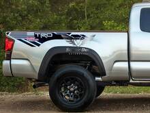 TRD Off Road USA Flag Bedside Vinyl Decals for Toyota Tacoma Tundra_2