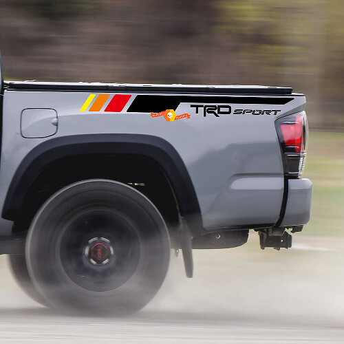 Pair TRD Sport PRO Off Road Vintage stripes for Tacoma Side Vinyl Stickers Decal fit to Toyota Tacoma 2005–2020
