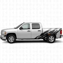 Jagged Bedside Vinyl Stripes for Chevrolet Silverado 1500 GMT900 2007-2013_2