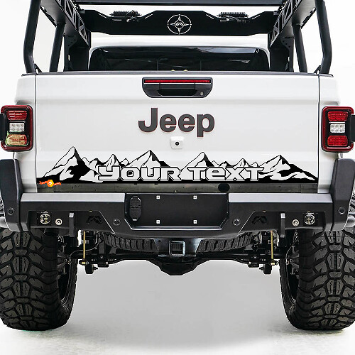 Bed Tailgate Jeep Wrangler JL JLU jls jts Gladiator Rubicon Mountains Vinyl Sticker Decal for 2018-2021
