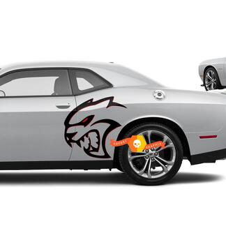 Two colors Hellcat Red Eye Side Decals Stickers For Dodge Challenger Redeye or Charger
