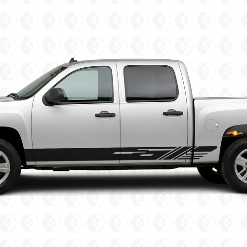 Diagonal Slot Door & Rocker Panel Vinyl Stripes for Chevrolet Silverado 1500 GMT900 2007-2013_1