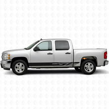 Diagonal Slot Door & Rocker Panel Vinyl Stripes for Chevrolet Silverado 1500 GMT900 2007-2013_2