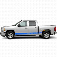 Diagonal Slot Door & Rocker Panel Vinyl Stripes for Chevrolet Silverado 1500 GMT900 2007-2013_5