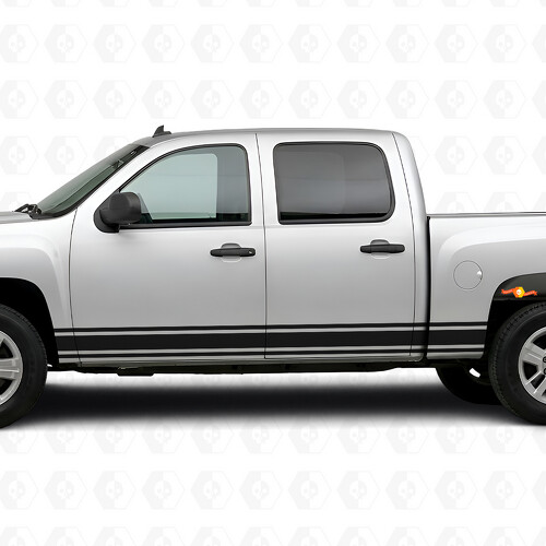 Slim Accent Door & Rocker Panel Vinyl Stripes for Chevrolet Silverado 1500 GMT900 2007-2013_1