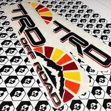 Pair of TRD 4x4 Off road with Mountains Vintage Sunset Retro Old Style Side Vinyl Stickers Decal fit to Tacoma Tundra 4Runner
 3