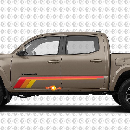 Vintage Style Stripes Door Side Vinyl Decal Sticker for Toyota Tacoma