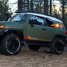 Toyota FJ Cruiser Side Retro Vintage Rocker Panel Stripes Sticker Decal Graphics
 2