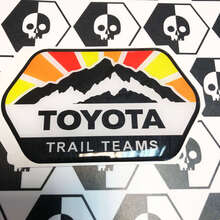 2 Stickers Decals Toyota Trail Teams Mountains Vintage Sun Colors Badge Emblem Domed Decal
 2