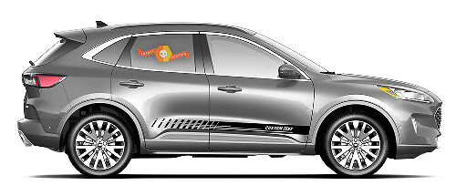 2x side Ford Escape Vinyl Stripes body decal vinyl graphics sticker Custom Text style 1
