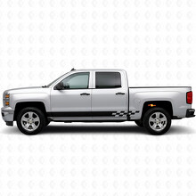 Checkered Lightning Door & Rocker Panel Vinyl Stripes for Chevrolet Silverado 1500 K2XX 2014-2019_2