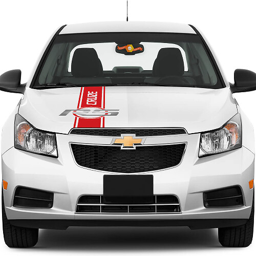 2 Colour Chevrolet Chevy Cruze RS - Rally Racing Stripe Hood Graphic Cruze  lettering
