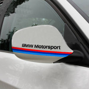 BMW MOTORSPORT Power Mirror Cover Decal sticker BLACK (PAIR)
